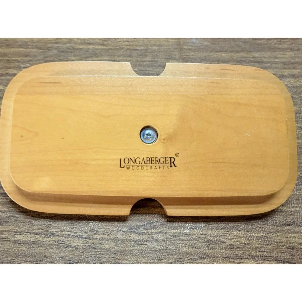 Longaberger Woodcrafts Basket Lid Rectangular Light Wood with Knob 8.5x4.5
